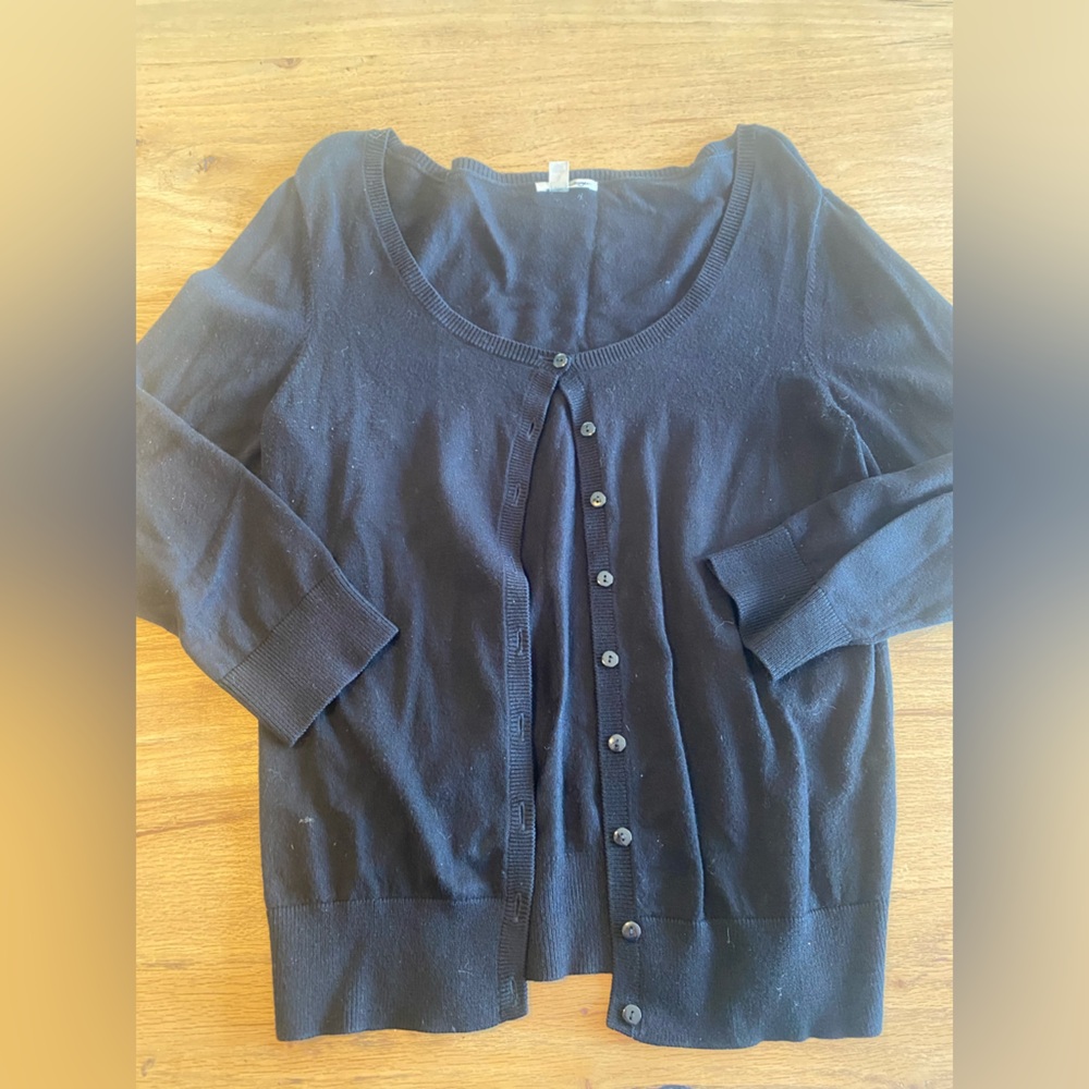 Halogen Black Knit Cardigan Sweater‎ medium women’s Preloved